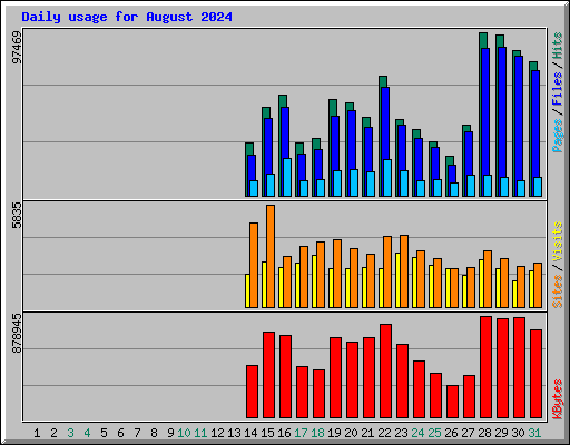 Daily usage for August 2024