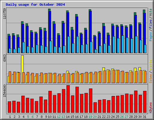 Daily usage for October 2024