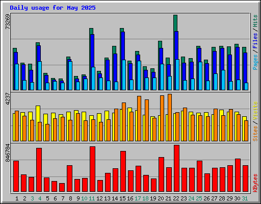 Daily usage for May 2025